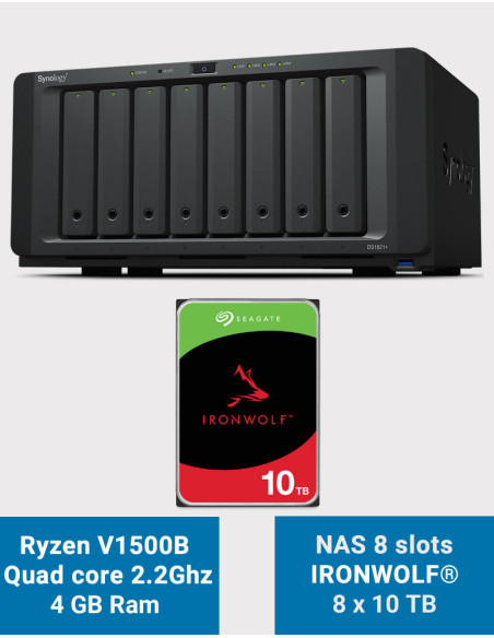 Synology DS1821+ 8-bay NAS Server IRONWOLF 80TB (8x10TB)