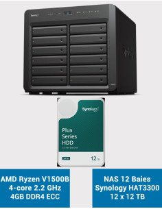 Synology DS2422+ Servidor NAS de 12 bahías HAT3300 144TB (12x12TB)