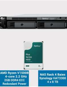 Synology RS822RP+ 2GB NAS Server Rack 1U HAT3300 32TB (4x8TB)