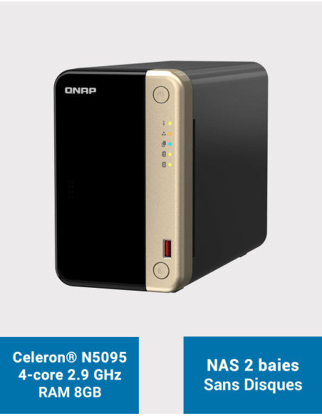 QNAP TS-264 8GB NAS Server 2 bays (Diskless)