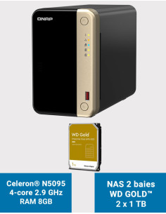 QNAP TS-264 8GB Servidor NAS 2 bahías WD GOLD 2TB (2x1TB)