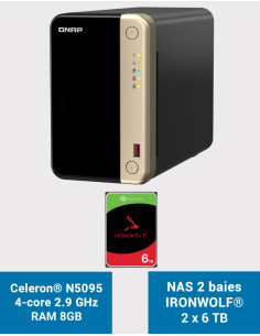 QNAP TS-264 8GB NAS Server 2 bays IRONWOLF 12TB (2x6TB)