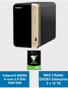 QNAP TS-264 8GB NAS Server 2 bays EXOS Enterprise 32TB (2x16TB)