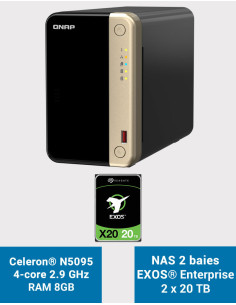 QNAP TS-264 8GB NAS Server 2 bays EXOS Enterprise 40TB (2x20TB)