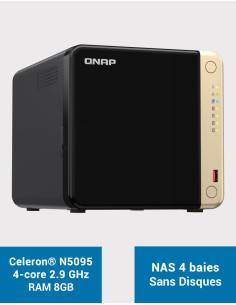 QNAP TS-464 8GB Serveur NAS 4 baies (Sans disques)
