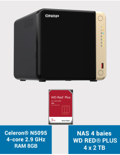 QNAP TS-464 8GB Servidor NAS 4 bahías WD RED PLUS 8TB (4x2TB)