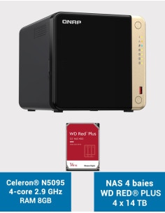 QNAP TS-464 8GB Serveur NAS 4 baies WD RED PRO 56To (4x14To)