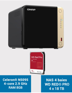 QNAP TS-464 8GB NAS Server 4 bays WD RED PRO 72TB (4x18TB)