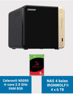 QNAP TS-464 8GB NAS Server 4 bays IRONWOLF 24TB (4x6TB)