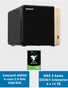 QNAP TS-464 8GB NAS Server 4 bays EXOS Enterprise 56TB (4x14TB)