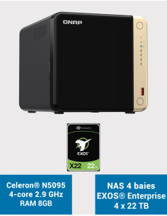 QNAP TS-464 8GB NAS Server 4 bays EXOS Enterprise 88TB (4x22TB)