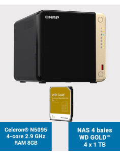 QNAP TS-464 8GB Serveur NAS 4 baies WD GOLD 4To (4x1To)