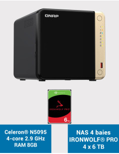 QNAP TS-464 8GB NAS Server 4 bays IRONWOLF PRO 24TB (4x6TB)