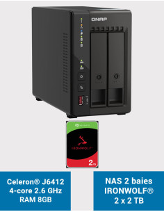 QNAP TS-253E 8GB NAS Server 2 bays IRONWOLF 4TB (2x2TB)