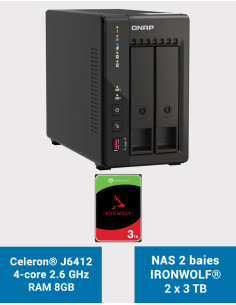 QNAP TS-253E 8GB NAS Server 2 bays IRONWOLF 6TB (2x3TB)