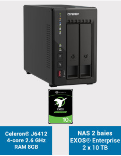 QNAP TS-253E 8GB NAS Server 2 bays EXOS Enterprise 20TB (2x10TB)