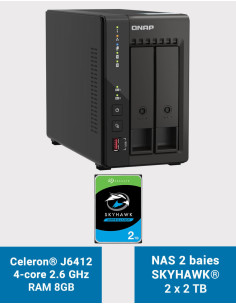 QNAP TS-253E 8GB NAS Server 2 bays SKYHAWK 4TB (2x2TB)