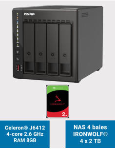 QNAP TS-453E 8GB Servidor NAS 4 bahías IRONWOLF 8TB (4x2TB)