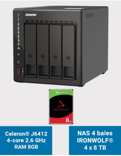 QNAP TS-453E 8GB NAS Server 4 bays IRONWOLF 32TB (4x8TB)