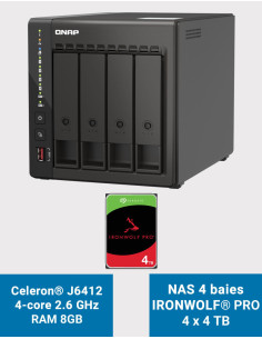 QNAP TS-453E 8GB NAS Server 4 bays IRONWOLF PRO 16TB (4x4TB)