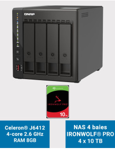 QNAP TS-453E 8GB NAS Server 4 bays IRONWOLF PRO 40TB (4x10TB)