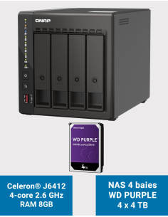 QNAP TS-453E 8GB Serveur NAS 4 baies WD PURPLE 16To (4x4To)