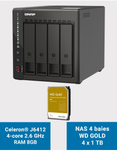 QNAP TS-453E 8GB NAS Server 4 bays WD GOLD 4TB (4x1TB)