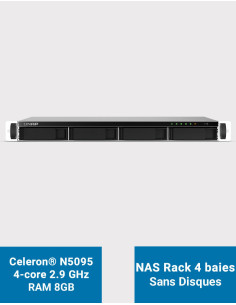 QNAP TS-464U 8GB 1U Rack 4-Bay NAS Server (No Disks)