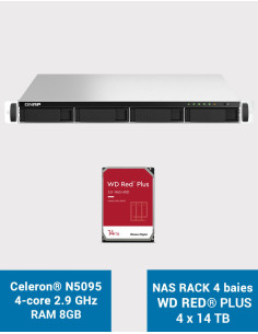 QNAP TS-464U 8GB 1U Rack 4-Bay NAS Server WD RED PLUS 56TB (4x14TB)