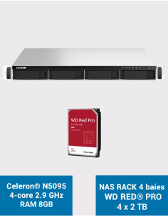 QNAP TS-464U 8GB Servidor NAS rack 1U 4 bahías WD RED PRO 8TB (4x2TB)