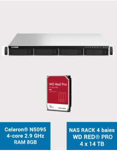 QNAP TS-464U 8GB 1U Rack 4-Bay NAS Server WD RED PRO 56TB (4x14TB)