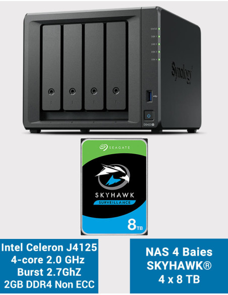 Synology DS423+ 2GB NAS Server SKYHAWK 32TB (4x8TB)
