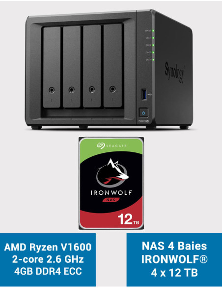 Synology DS923+ 4GB NAS Server IRONWOLF 48TB (4x12TB)