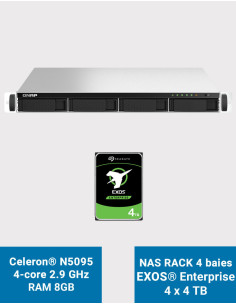 QNAP TS-464U 8GB 1U Rack 4-Bay NAS Server EXOS Enterprise 16TB (4x4TB)