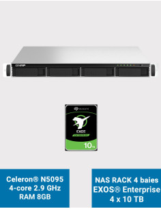 QNAP TS-464U 8GB Serveur NAS Rack 1U 4 baies EXOS Enterprise 40To (4x10To)