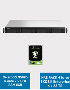 QNAP TS-464U 8GB Servidor NAS rack 1U 4 bahías EXOS Enterprise 88TB (4x22TB)