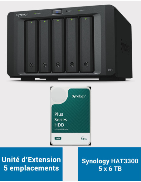 Synology DX517 Expansion Unit HAT3300 30TB (5x6TB)
