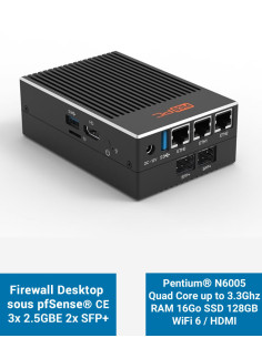 Firewall pfSense® CE MNHO-113 LAN 2.5GbE 10GbE SFP+ RAM 16GB SSD 128GB