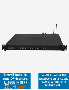 Firewall OPNsense NSHO-i3 8x LAN GbE 4x SFP+ RAM 4GB SSD 32GB