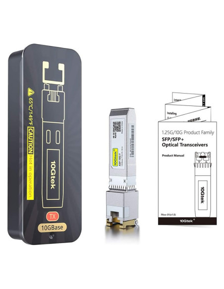10GBase-T SFP+ Transceiver, 10G T, 10G Copper, RJ-45 CAT.6a
