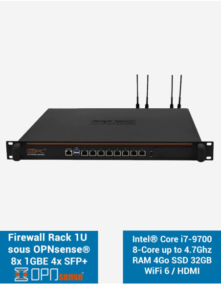 Firewall OPNsense NSHO-i7 8x LAN GbE 4x SFP+ RAM 4GB SSD 32GB