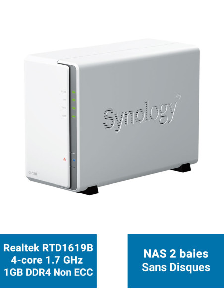 Synology DiskStation® DS223J 2-Bay NAS Server (No Disks)