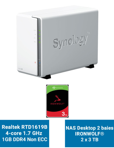 Synology DiskStation DS223J NAS Server IRONWOLF 6TB (2x3TB)