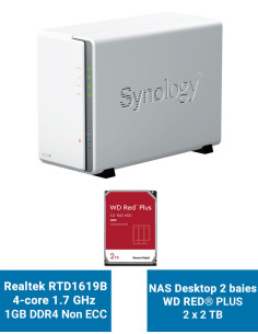Synology DiskStation DS223J NAS Server WD RED PLUS 4TB (2x2TB)