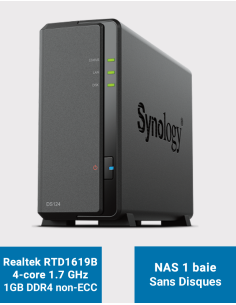 Synology DS124 NAS Server (Diskless)