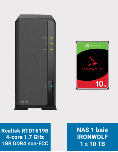 Synology DiskStation DS124 NAS Server IRONWOLF 10TB (1x10TB)
