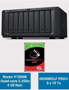 Synology DS1821+ Servidor NAS de 8 bahías IRONWOLF PRO 80TB (8x10TB)