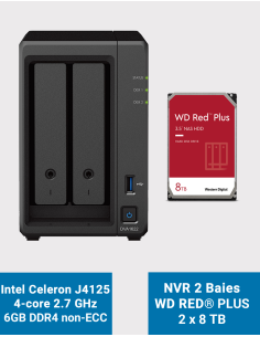 Synology DVA1622 Network Video Recorder WD RED PLUS 16TB (2x8TB)