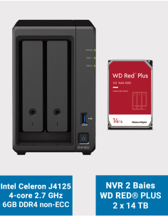 Synology DVA1622 Network Video Recorder WD RED PLUS 28To (2x14To)
