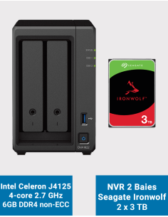 Synology DVA1622 Network Video Recorder Ironwolf 6TB (2x3TB)